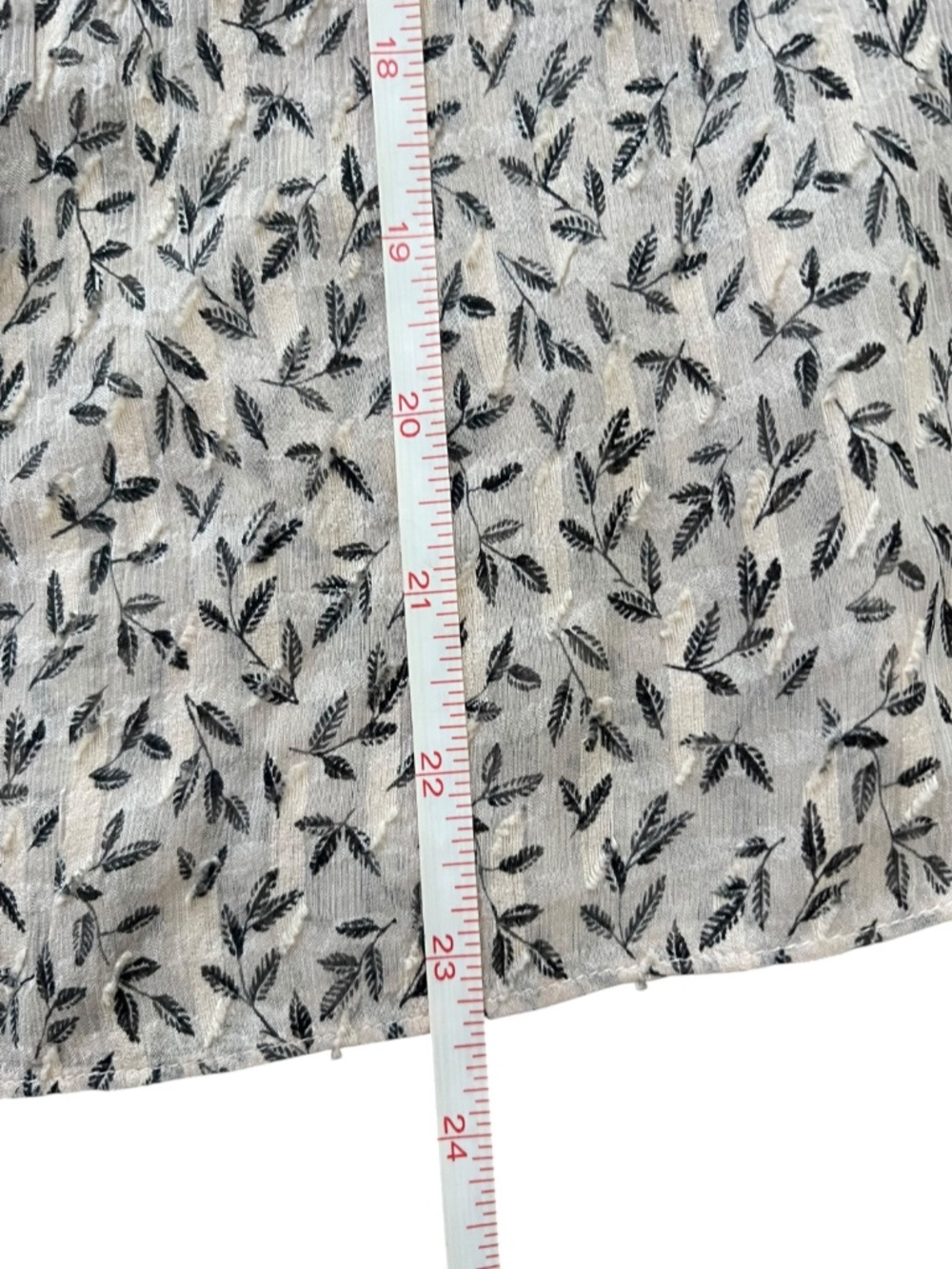 Rebecca Taylor Silk Leaf Print Long Sleeves Size 2 cotton trim - Picture 5 of 8